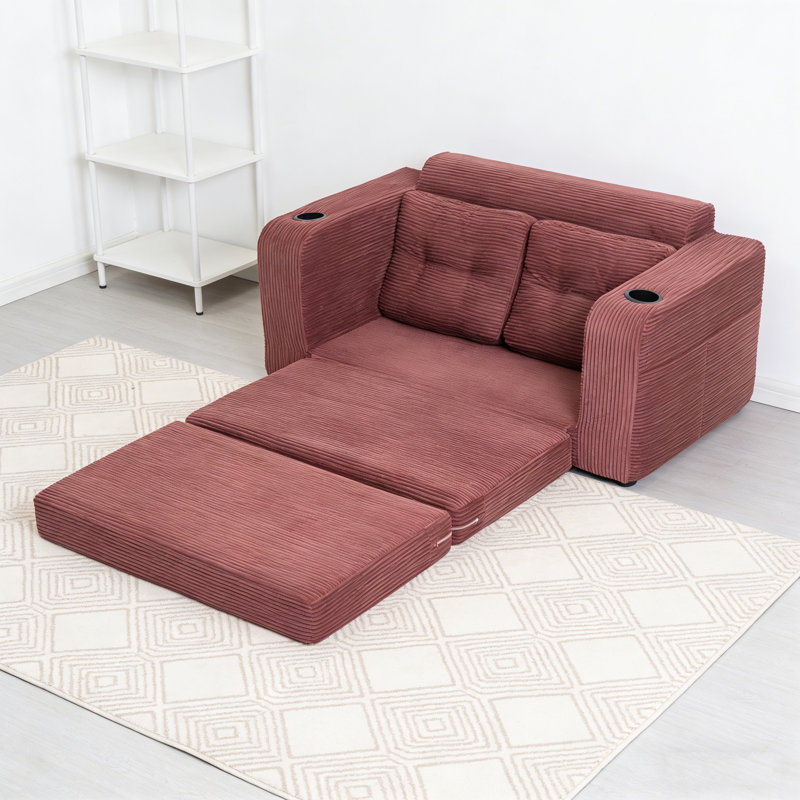 Canapé-lit double convertible 2-en-1, canapé de plancher pliable avec coussins pour le salon, la chambre à coucher et le salon