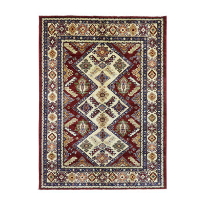 Geometric Scarlet Super Kazak 4'11" x 6'6"