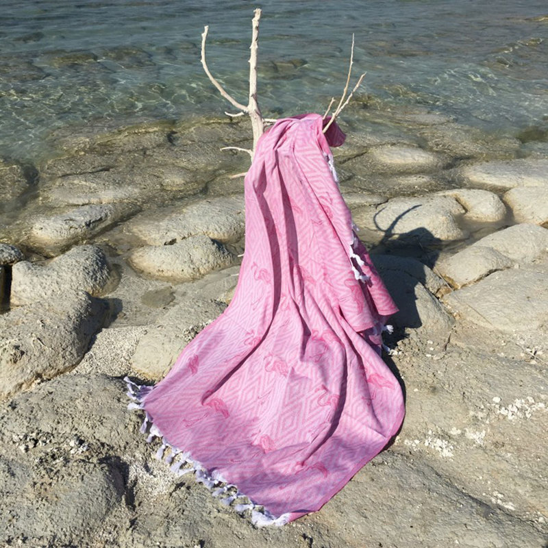 Serviette de plage de qualité supérieure, 100% coton, motif flamant rose, 39,4 x 70,9 pouces | Hautement absorbant, ultra-doux, couleur fuchsia | Lavable à la machine pour un entretien facile | Parfait pour la plage, la piscine et les voyages
