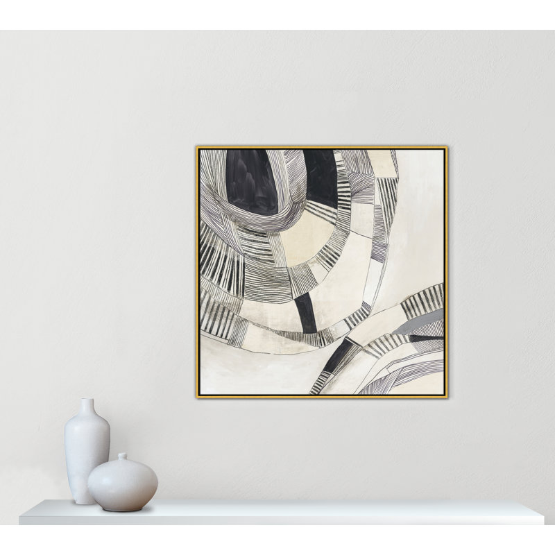 Reproduction de symétrie ombragée par Casa Fine Arts, Cadre flottant doré, Pas de tapis, H 41,5 po x l 41,5 po x P 2 po
