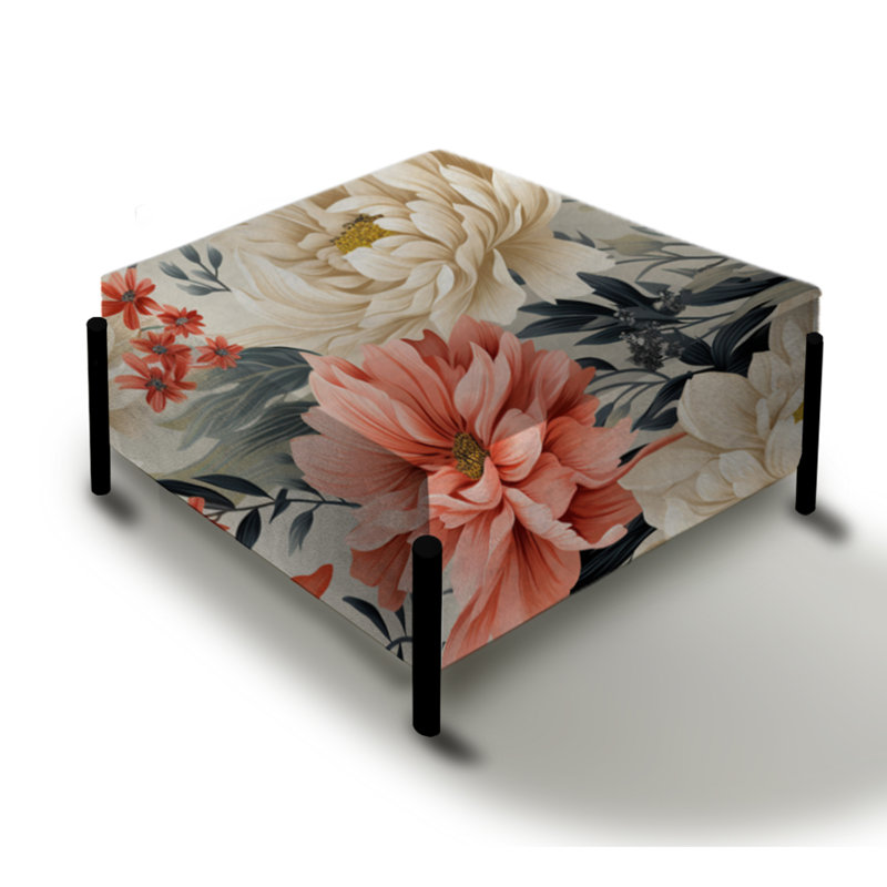 Floral Botanical Marvel Delight - Grand repose-pieds carré floral