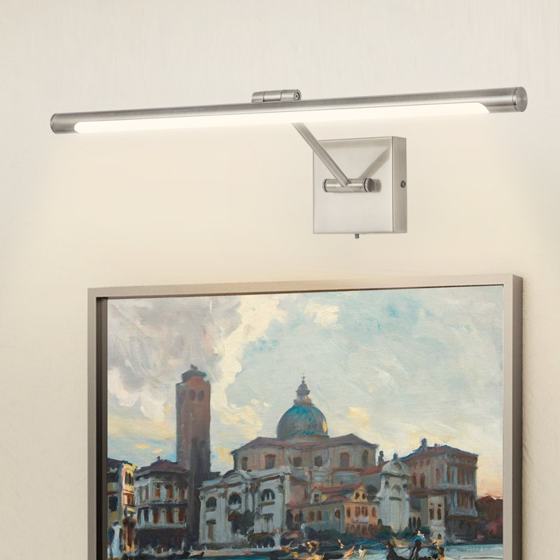 Lampe à DEL 1 lumière à intensité variable réglable 3000K / 4000K / 5000K, H 4,33 po x l 24 po x P 9,06 po, Nickel brossé
