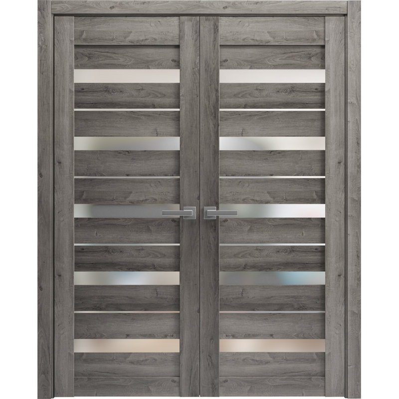Portes françaises Quardo, 36 po x 80 po, Gris Nebraska