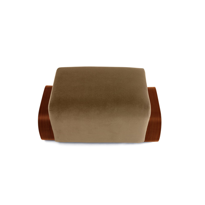 Cayenne Ottoman, Taupe Velvet
