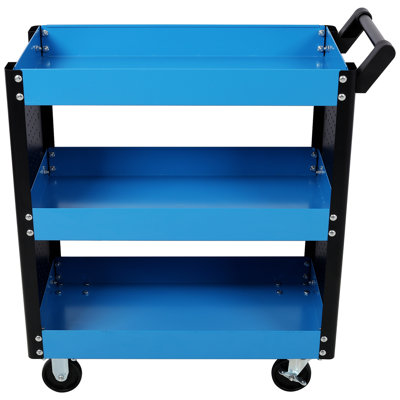 3 Tier Rolling Tool Cart On Wheels,Heavy Duty Utility Tool Cart With Pegboard For Repair Shop, Garage, Warehouse