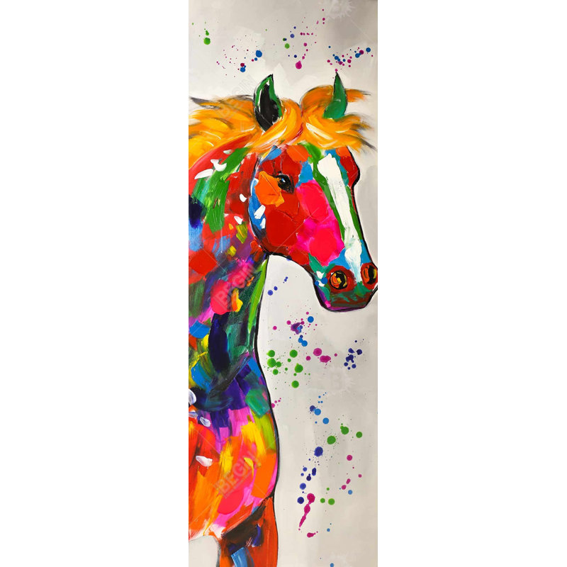 «Abstract Colorful Horse With Paint Splash» sur toile