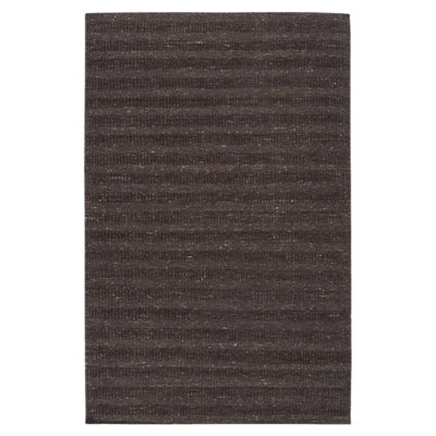 Tapis brun foncé en laine touffeté à la main Sania