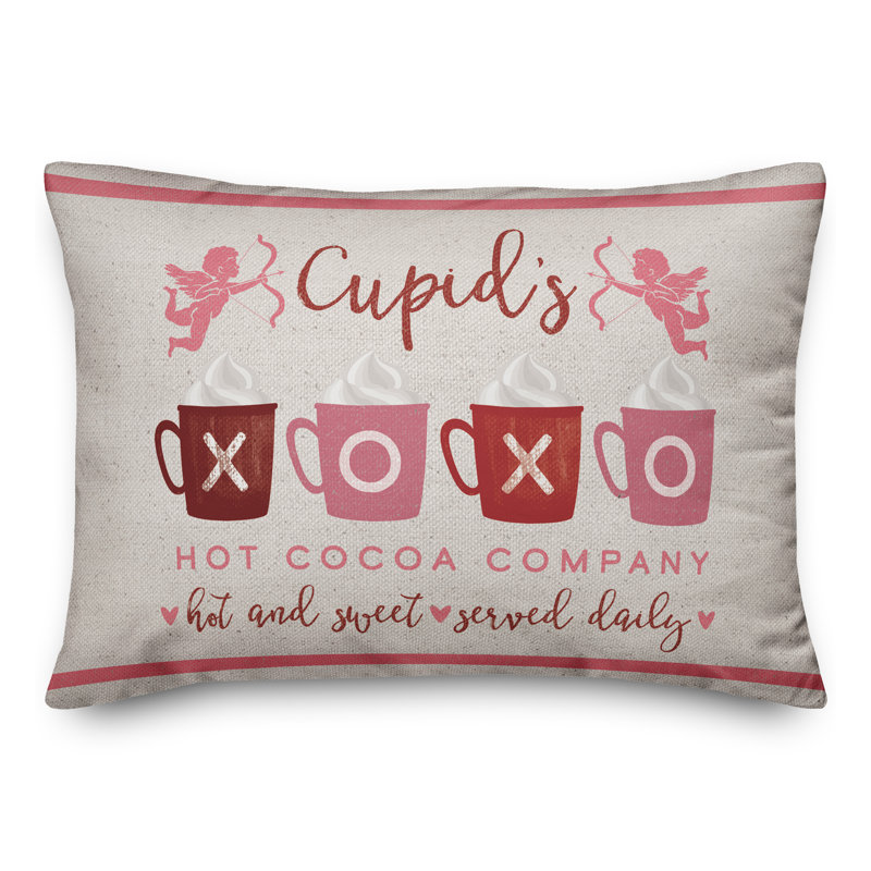Cupids Hot Cocoa Throw Pillow-Lumbar