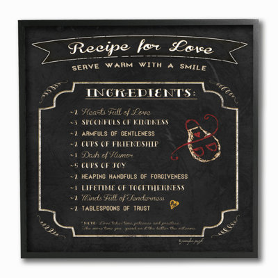«Look Recipe for Love», ensemble d'impression sur toile panoramique