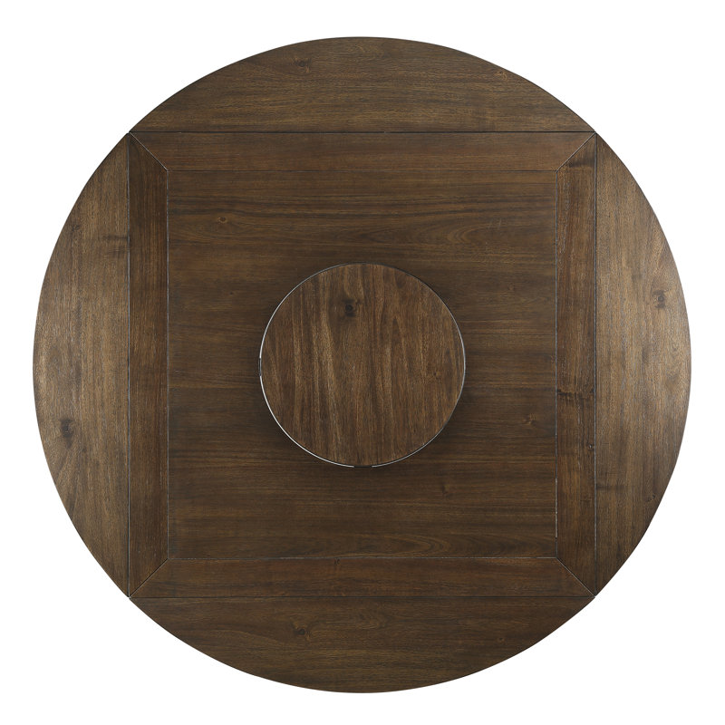 Garcelle Extendable Acacia Round Solid Wood Base Dining Table