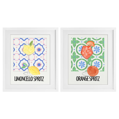 Ensemble sous-verre à motif d'agrumes sous-verre 2 pièces Citrus