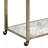 Clear Glass, Faux Marble Top & Wire Brass Finish Serving Cart