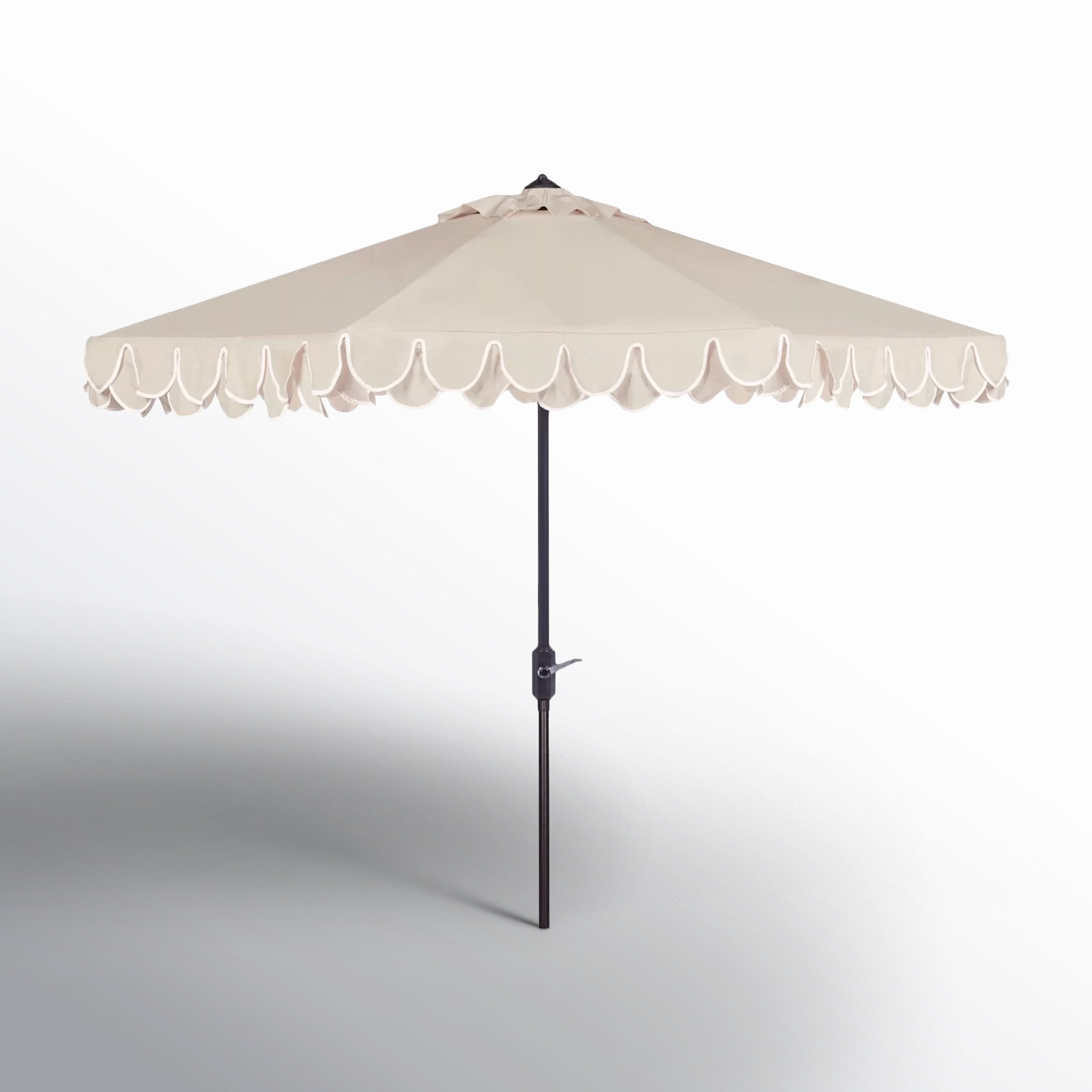 Iago 9' Market Umbrella, Beige/White, Brown