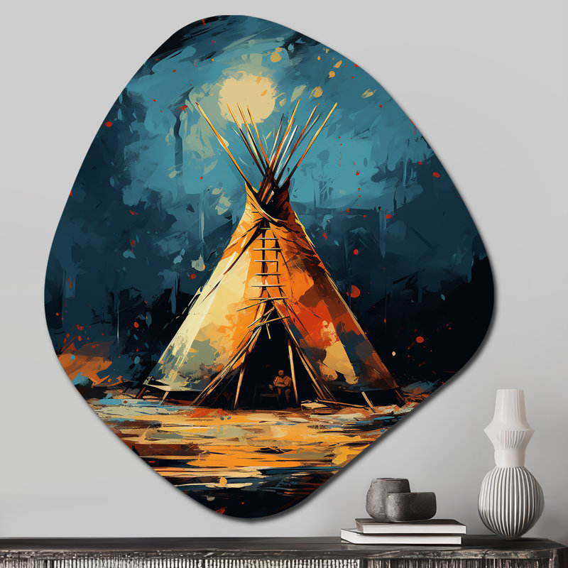Tarrod - Native American Art, art mural asymétrique en forme de nébuleuse, H 28 po x l 25 po