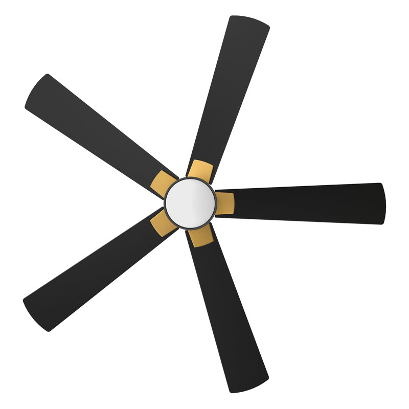 52"  5 - Blade LED Smart Flush Mount Ceiling Fan with Remote Control and Light Kit Included.