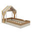 Lit simple tapissier avec rideaux