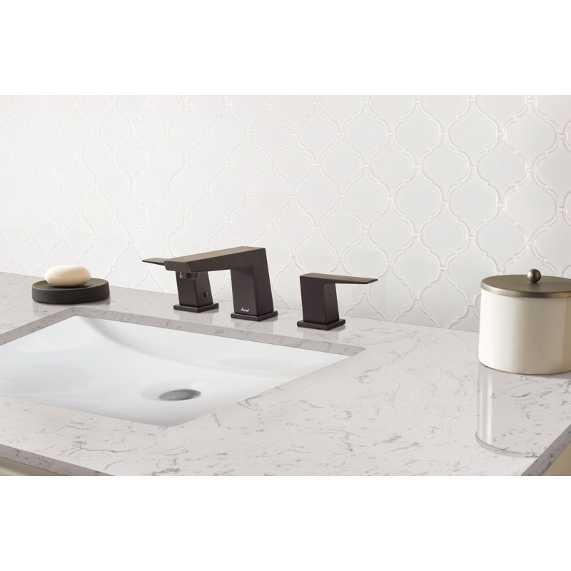 61 in. White Marble Bathroom Vanity Top with Double Sinks