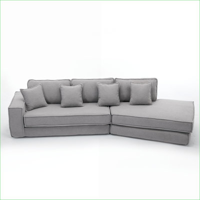 Sleeper Sofas | 2-in-1 Convertible 3-Seat Folding Sofa Bed, for Dorms Apartments Living Room, Slate Gray | Upholstered | Gray