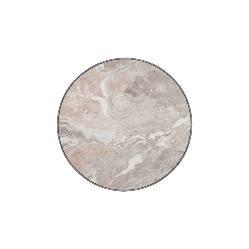 Machine Washable Gray Area Rug, Round 6'