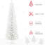 Arbre de Noël mince artificiel 6 pi, neige floquée, base, intérieur, blanc floqué avec base, intérieur
