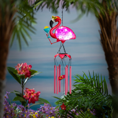 Flutter Flamingo Metal Wind Chime, 38in