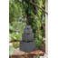 Fontaine d'extérieur 19,7 x 19,7 x 41,7 po à 4 niveaux en ciment gris