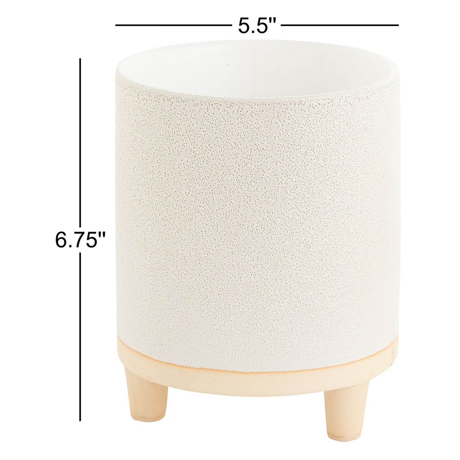 Fenna Handmade Ceramic Pot Planter, 6.75" H x 5.5" W x 5.5" D