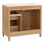 Meuble-lavabo autoportant de 91 cm (36 po) avec lavabo, portes doubles, 4 tiroirs, aspect bois naturel