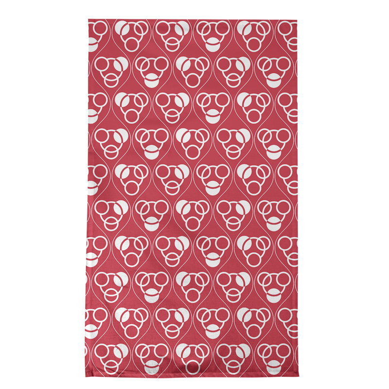 Torchon Circles and Waves, Rouge/blanc, Croisé en coton