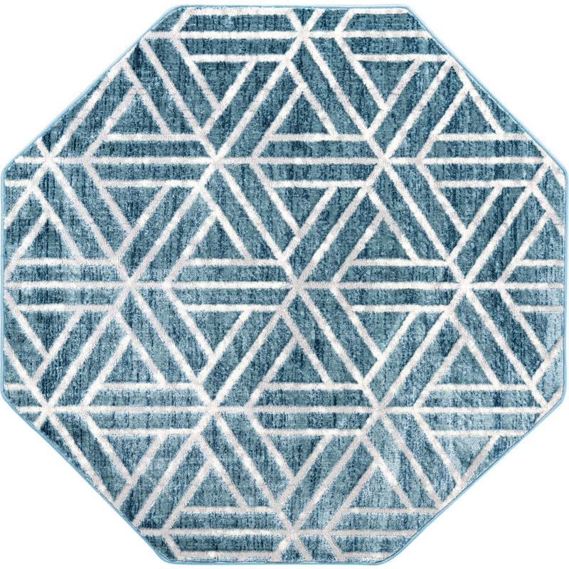 Eshin Abstract Indoor Rug, Octagon 5'3"