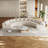 Lennon Semi-Circular Corduroy Sectional Sofa with 12 Pillows-1245890254-1271675406