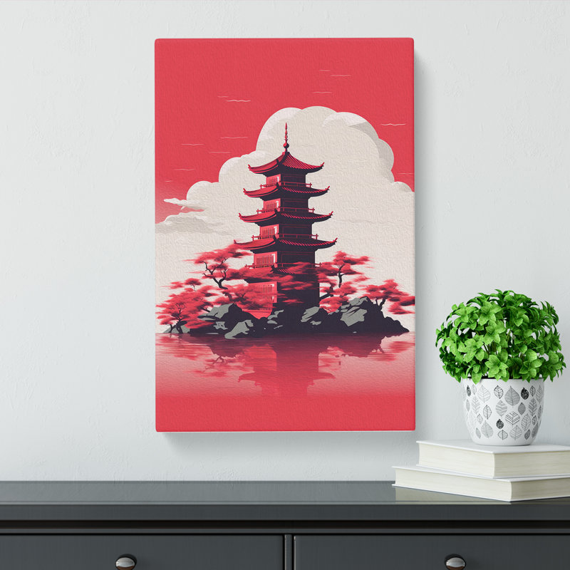 Pagoda Minimalism No.2 - Wrapped Canvas, 60cm H x 40cm W x 3cm D