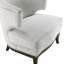 Fauteuil décoratif contemporain en tissu bouclé gris avec garniture cloutée et contreplaqué