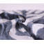Coussin en velours de soie gris et gris Ikat