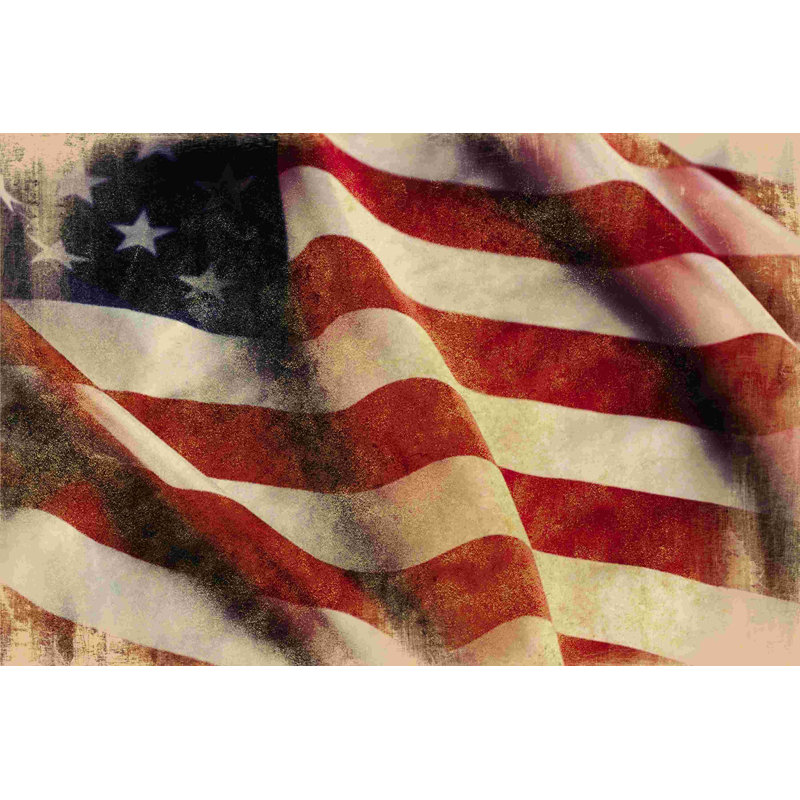 «Rustic American Flag», impression sur toile tendue, H 8 po x l 12 po