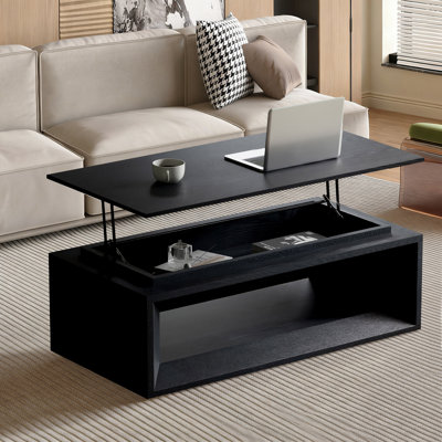 Table basse à plateau relevable avec rangement et hauteur réglable