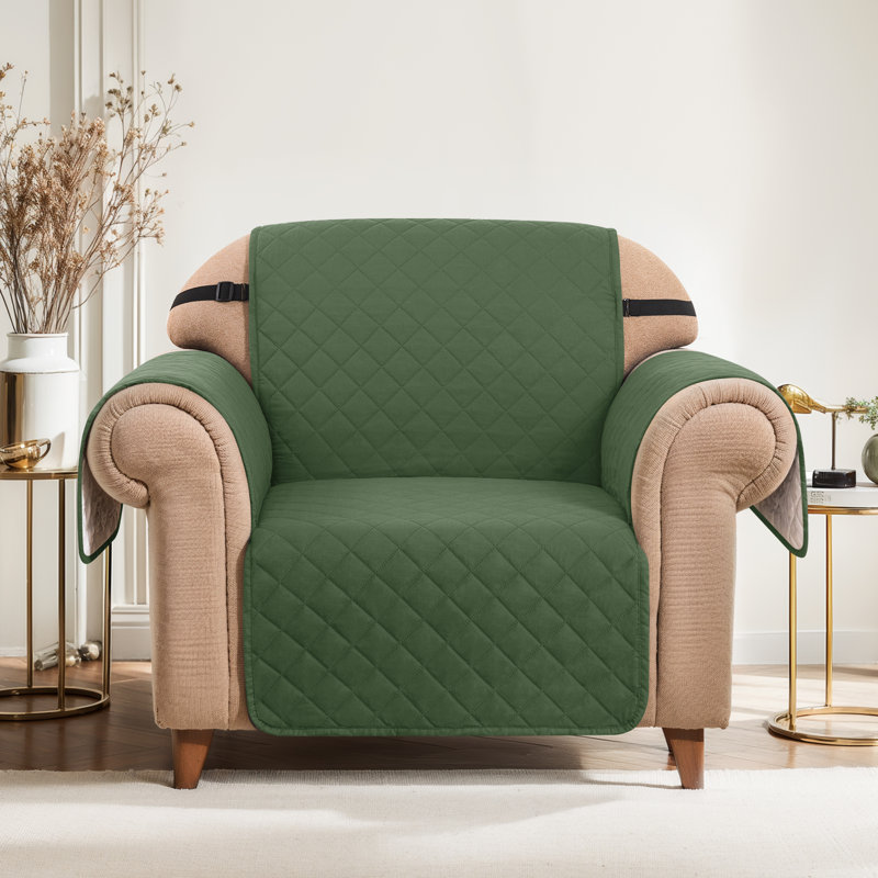 Ayalisse square/rectangular cushion armchair cover, Vert foncé, H 76 po x l 23 po x P 22 po