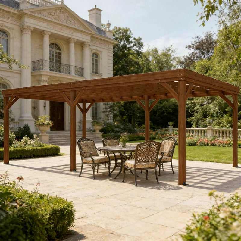 Pergola en bois pour jardin, Brun