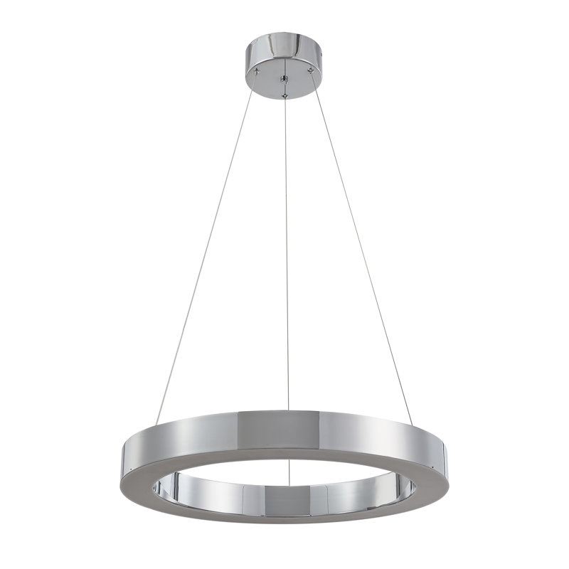 Lustre halo à 1 lumière DEL Street, H 3 po x l 21,6 po x p 21,6 po, Chrome