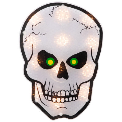 Présentoir à crâne holographique Halloween pour fenêtre