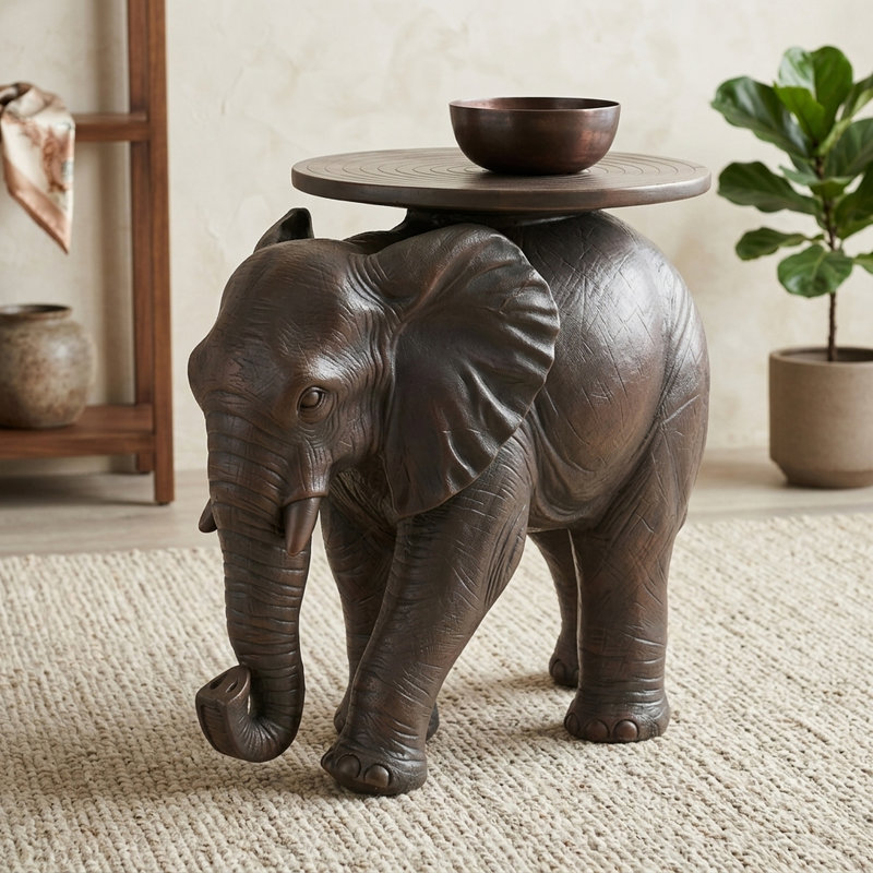 Destiney Elephant End Table