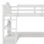 Lit mezzanine en bois avec bureau en U, compartiments de rangement et miroir à trois volets-1510523045