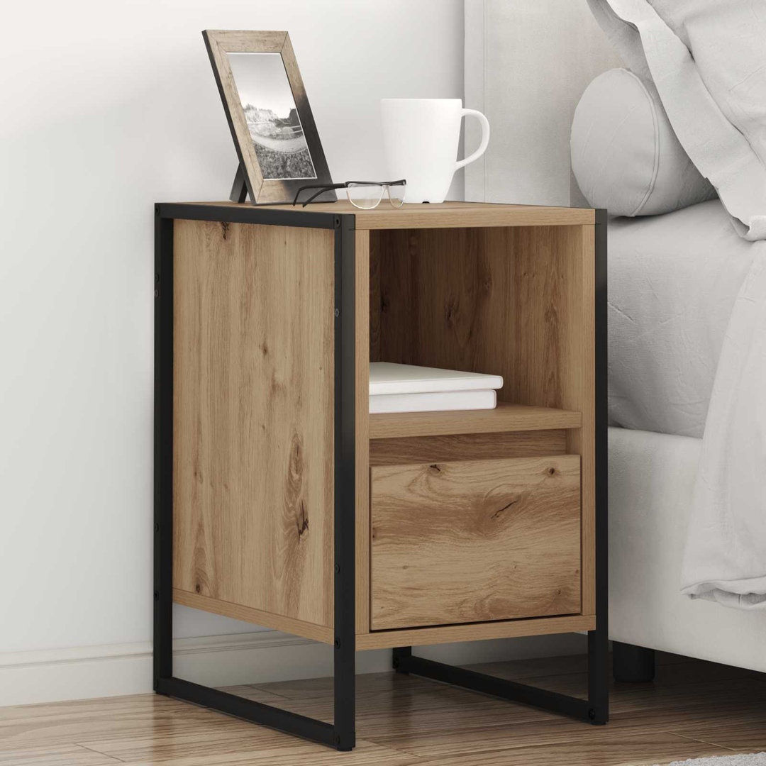 39.5cm W Manufactured Wood Bedside Table