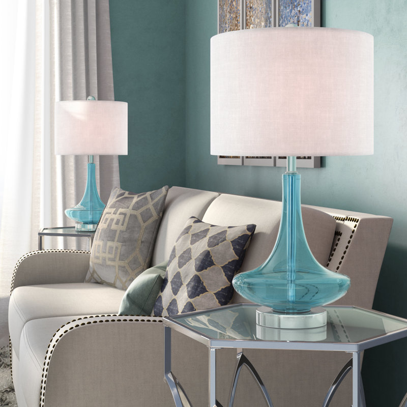 Filion 26" Table Lamp Set, Aqua