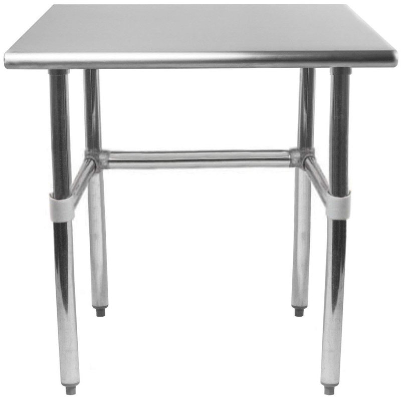 Express KitchQuip 35"H X 18"W X24"D  Open Base Stainless Steel Commercial Work Prep Table, 35"H x 18"W x 24"D