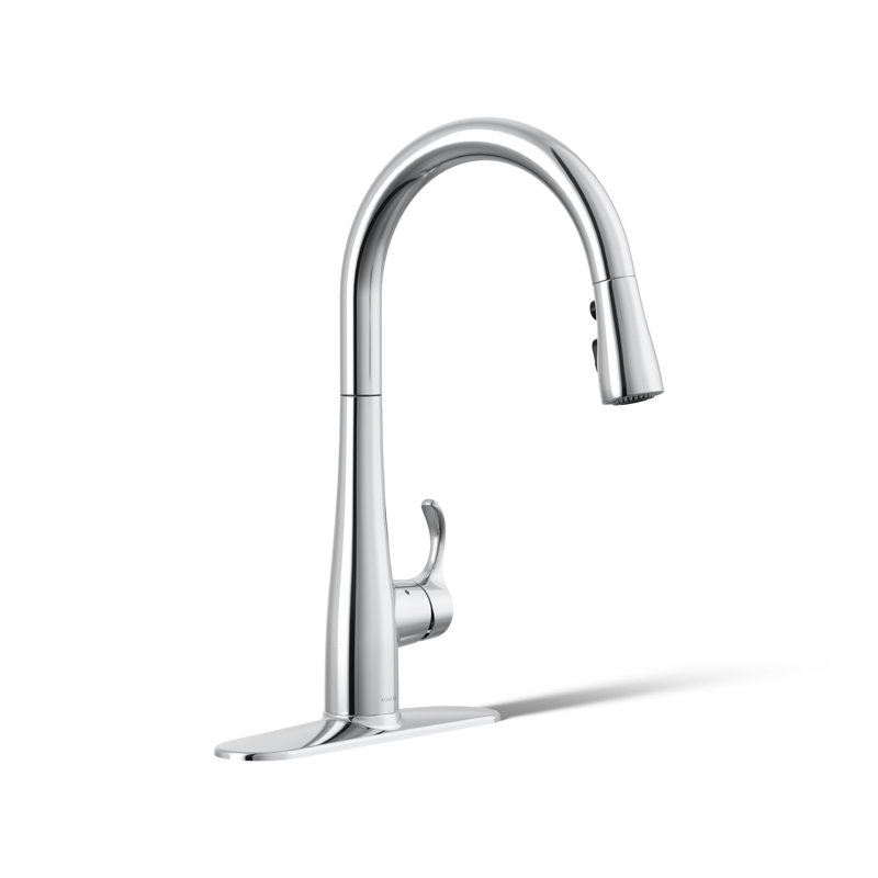 Simplice Touchless Pull-Down Kitchen Sink Faucet with Three-Function Sprayhead, Polished Chrome