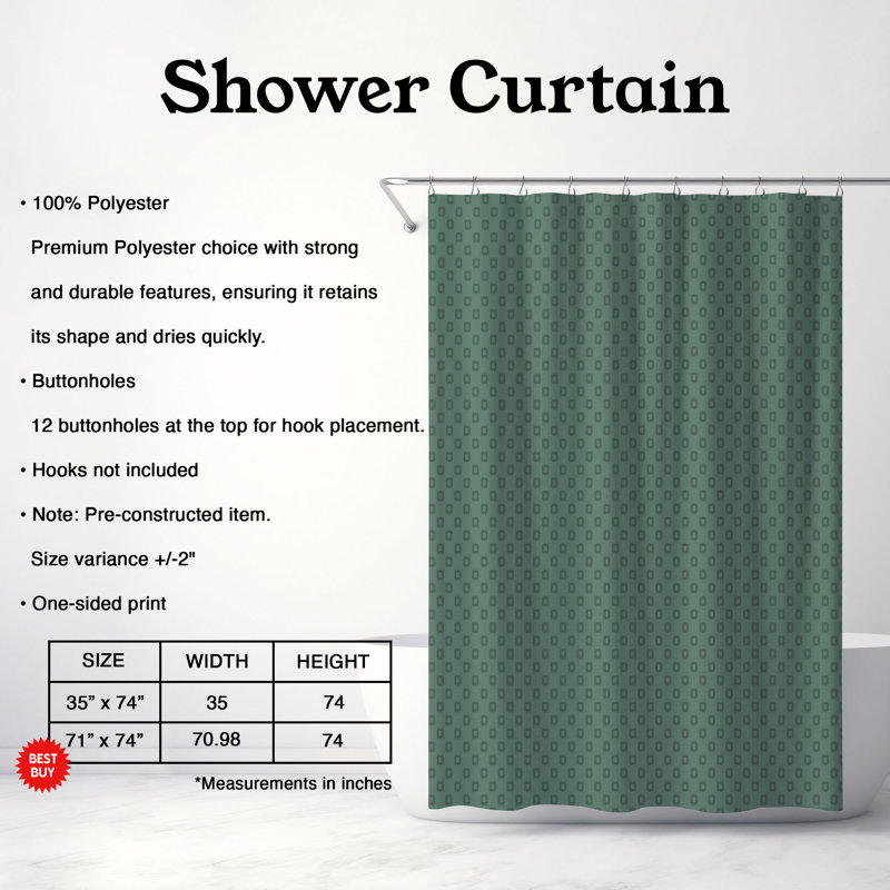 Rideau de douche Comfy Citrus - Premium, H 74 po x l 35 po, Vert