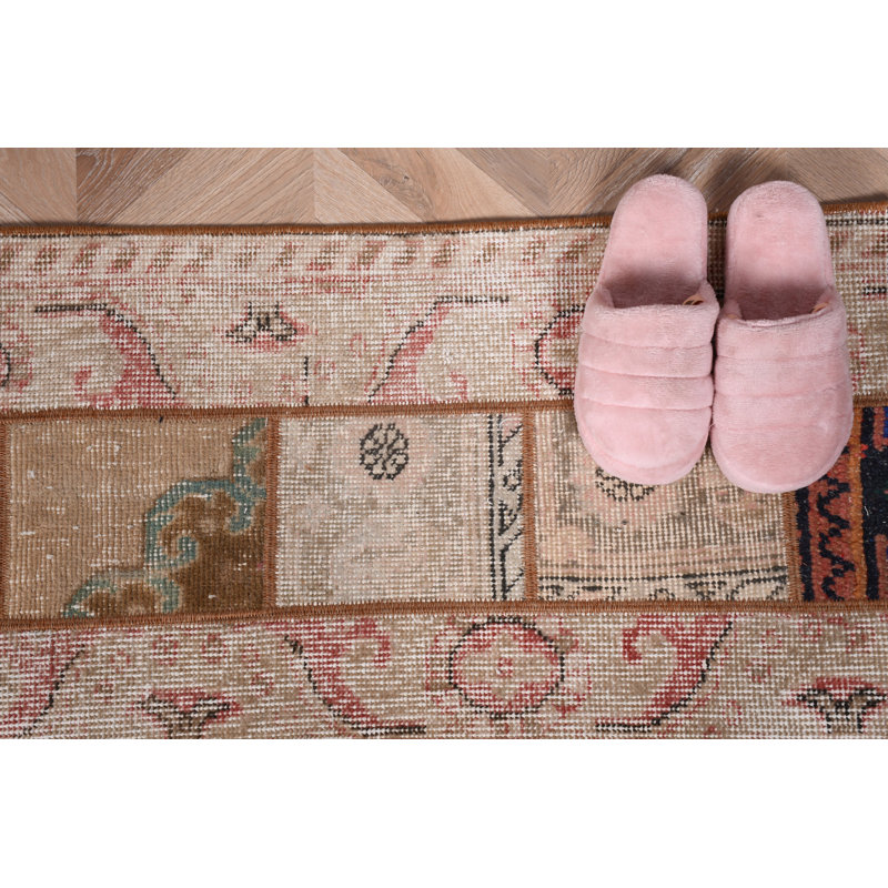 Tapis de couloir en patchwork de teinture naturelle fabriqué à la main en teinture naturelle, idéal pour la décoration de vestibule et le style de vie écologique