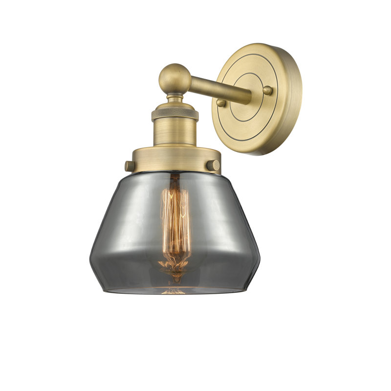 Carrboro Armed Sconce, Plated Smoke, Brushed Brass