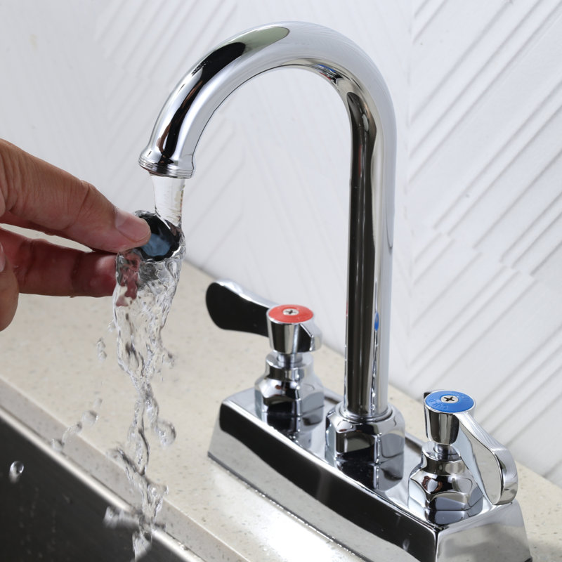 4 In. Centerset Double Handle High Arc Kitchen Faucet Bathroom Faucet Without Drain Kit In Chrome